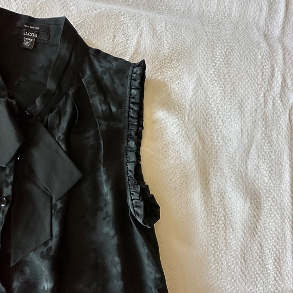 Sleeveless Silk Blouse, Size XS, Black - Picture 7 of 14